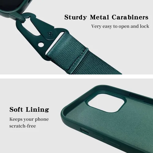 Vista 87 de Funda compatible con iPhone 8 Plus, iPhone 7 Plus/6 Plus/6S Plus con cordón, funda cruzada para iPhone con correa ajustable de silicona para iPhone