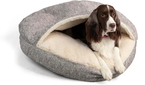 Vista 18 de Snoozer Cama de lujo de microsuede acogedora estilo cueva para mascotas, pequeña, antracita