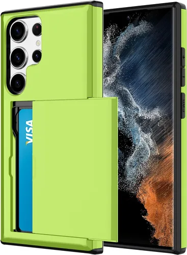 Vista 50 de Funda tipo cartera para Samsung Galaxy S22 con ranura para 2 tarjetas de crédito Funda a prueba de golpes Hybrid Heavy Duty Protection Armor Funda