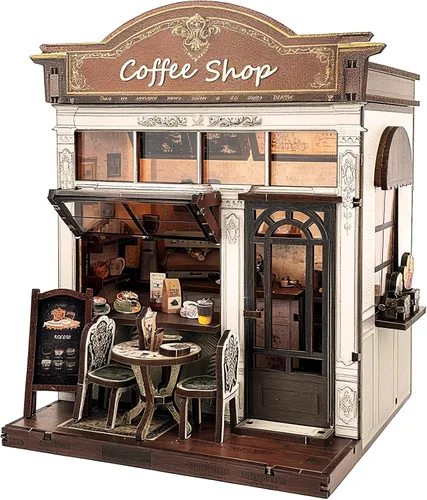 Vista 13 de Kit de bricolaje para rincón de libros en miniatura - Kit de casa de muñecas con iluminación LED para adultos y adolescentes, rincón de libros