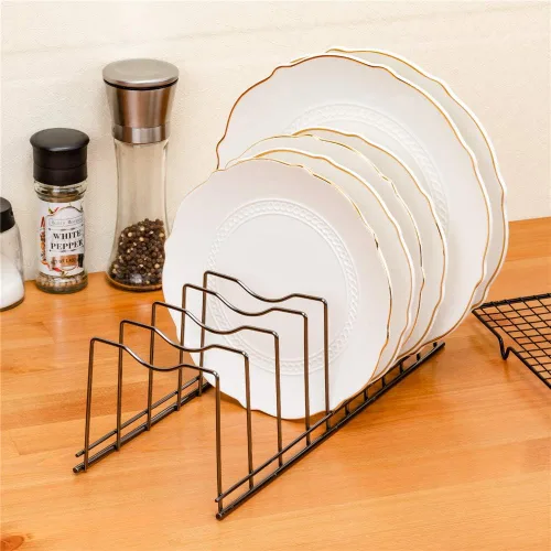 Vista 4 de SANNO Organizador de tapa para ollas, organizador de cocina para platos, tablas de cortar utensilios para hornear, refrigeración, ollas y sartenes