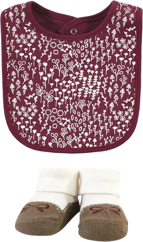 Vista 52 de Hudson Baby Conjunto de babero y calcetines unisex de algodón para bebé