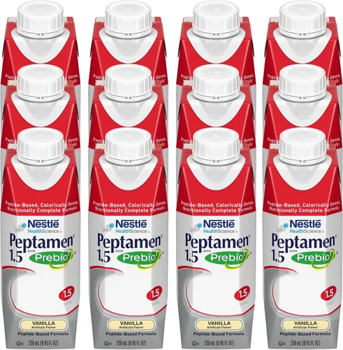 Vista 5 de Nestle Peptamen Suplemento oral vainilla 250 mL Cartón 24 unidades Suplemento oral, adulto, 8.5 fl oz, cartón, sabor a vainilla, proteína