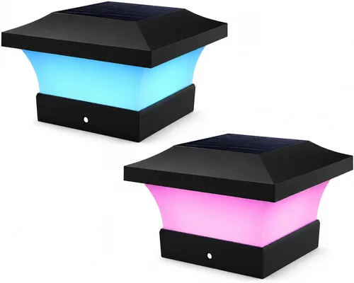 Vista 15 de T-SUN - Luces solares de poste, luces impermeables al aire libre para postes de madera de 4 x 4, iluminación LED blanca de 6000K, para cubierta