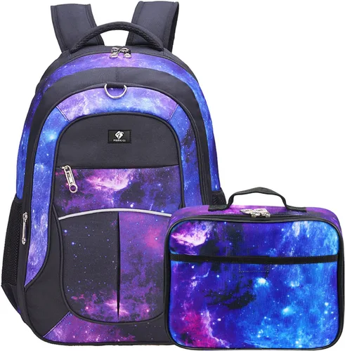Vista 9 de Fenrici - Mochila para niños y niñas de 18 pulgadas, resistente con 10 compartimentos