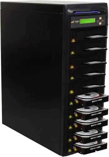 Vista 2 de Acumen Disc Duplicadora de discos duros de 1 a 7 GB/min, copiadora independiente y desinfectante/borrador compatible con DOD para múltiples discos