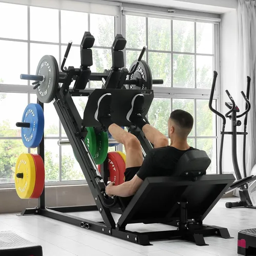 Vista 7 de RitFit Gazelle Pro - Máquina de prensa de piernas y sentadillas 3 en 1, máquina de prensa de piernas de acero de alta resistencia, capacidad de 2000