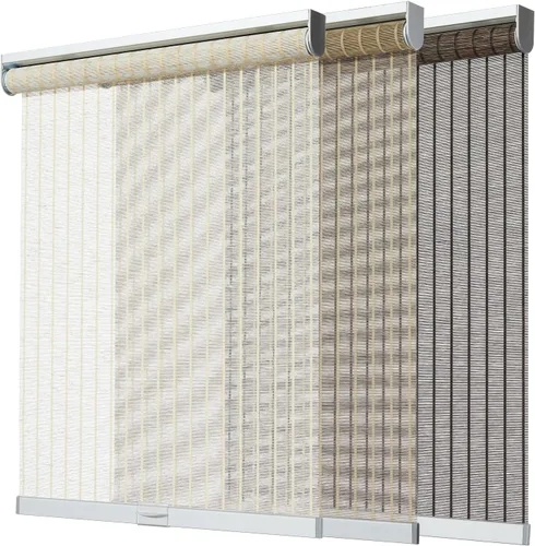 Vista 5 de Tonature Persianas sin cordones con aspecto de bambú natural, persianas y persianas de parada libre con filtro de luz para el hogar, persianas