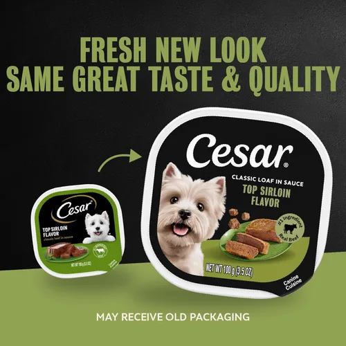 Vista 39 de Cesar Classic Loaf in Sauce - Alimento húmedo para perros adultos, sabor a tocino y huevo, comida húmeda para perros, bandejas fáciles de despegar