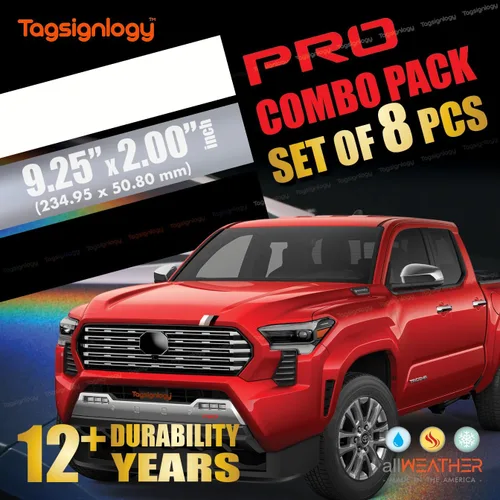 Vista 5 de Paquete combinado, calcomanía de vinilo a rayas tricolor, clásica, retro, para decoración de bricolaje, compatible con Tacoma 4Runner Tundra Rav4