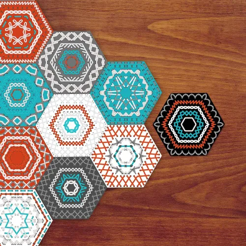 Vista 17 de Alwayspon 10 calcomanías hexagonales antideslizantes para el suelo, para decoración del hogar, despegar y pegar, autoadhesivas, para sala de estar