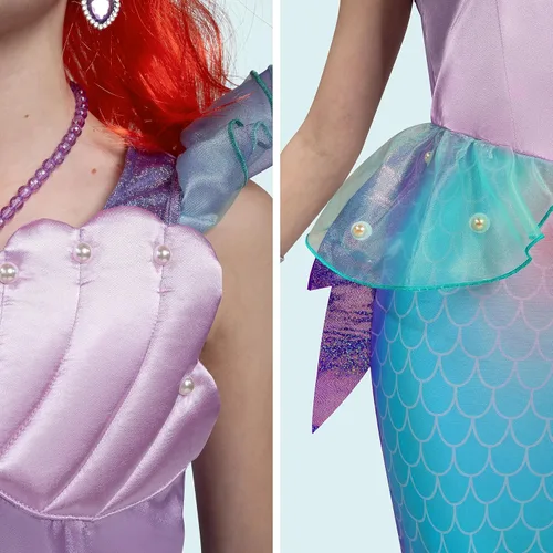 Vista 4 de Spooktacular Creations Girls Mermaid Costume, Ariel Costume for Girls Halloween Dress up and Costume parties
