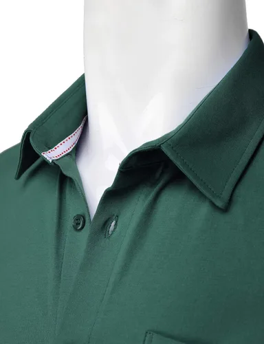 Vista 4 de H2H Camisas casuales de algodón ajustadas para hombre, camisa de manga largacorta con botones