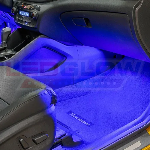 Vista 5 de LEDglow, Kit de 4 Piezas de Iluminación LED para Debajo del Tablero, Color Único Azul