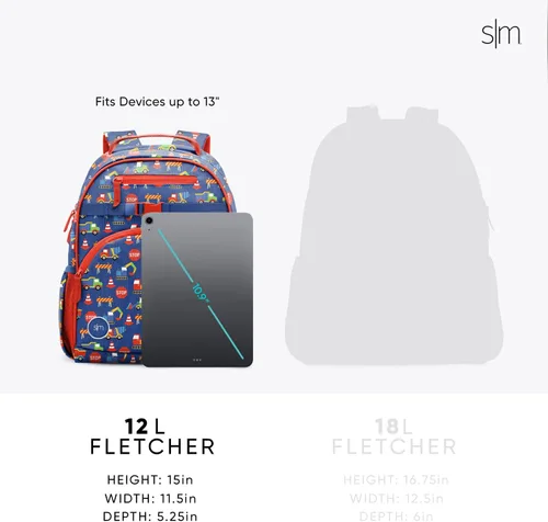 Vista 5 de Simple Modern Mochila infantil para niños y niñas Mochila para niños y niñas Colección Fletcher, Disney Minnie Mouse Me en gris, Niños Medium