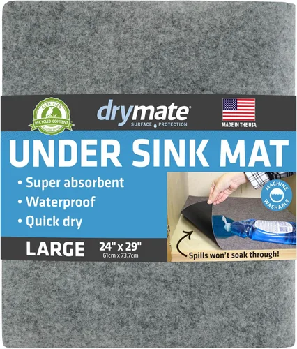 Vista 18 de Tapete Premium Drymate para Debajo del Fregadero, Tapetes Impermeables de Protección para Gabinetes de Cocina y Baño, Forros Absorbentes