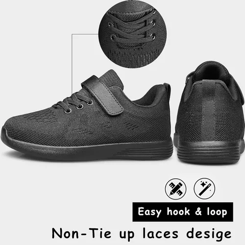Vista 4 de YHOON Zapatos deportivos para niños y niñas, transpirables, atléticos, para correr, para niños pequeños, niños grandes