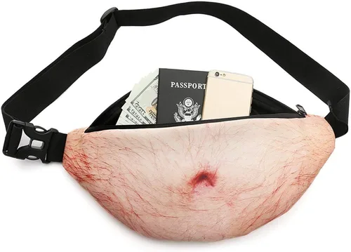Vista 2 de Farhers Day Gifts,Funny Gifts Stocking Stuffers for Men-Dad Belly Fanny Pack, Christmas Gag Gifts White Elephant Gift Exchange, Fake Belly 3D Waist