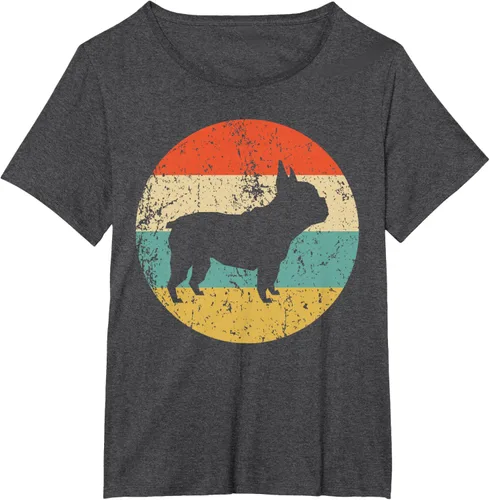 Vista 34 de Camiseta de perro retro de Bulldog Francés Negro