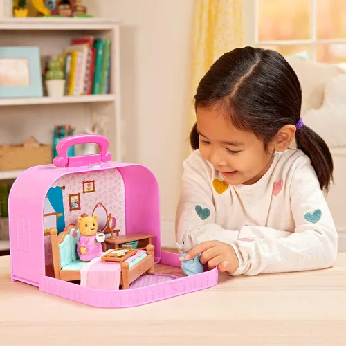 Vista 2 de Li'l Woodzee z - Juego de casa de muñecas portátil para dormitorio con 2
