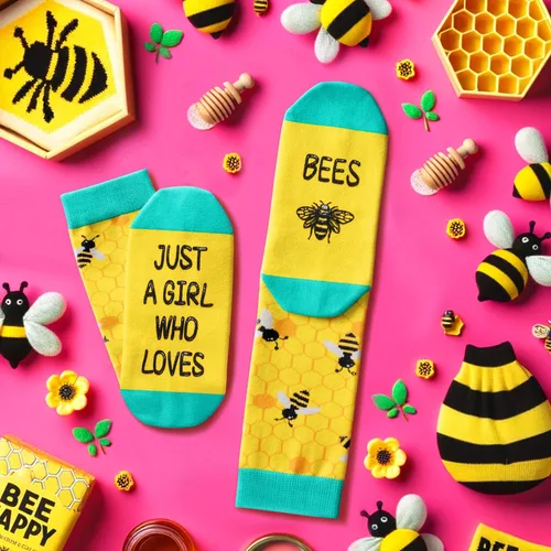 Vista 4 de Zmart Funny Silly Cool Crazy Socks for Women Teen Girls, Turtle Bee Flamingo Dolphin Book Lover Gifts