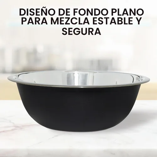 Vista 7 de COOK WITH COLOR Juego de cuencos de acero inoxidable para mezclar - Cuencos anidados, 6 piezas, color negro