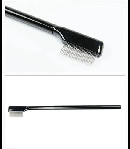 Vista 2 de Cepillo separador de pestañas, cejas o pestañas, aplicador de rímel, cepillos de máscara con dientes de metal, varitas de rímel reutilizables