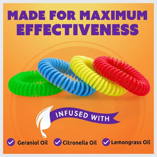 Vista 5 de Superband Pulseras repelentes de mosquitos para adultos y niños – Paquete de 25 – Pulsera repelente de insectos y insectos natural de larga