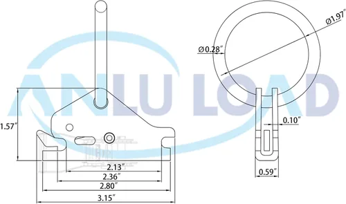Vista 6 de E Track O Ring E - Anclajes de amarre para remolques, camas planas, camionetas, acero (negro, 10 unidades)