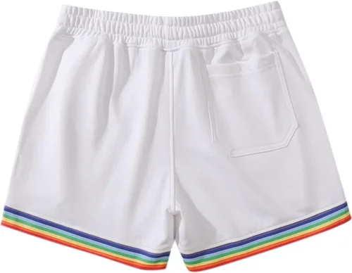 Vista 6 de Pantalones cortos de entrenamiento para hombre, estilo casual, elástico, cintura media, con cremallera, bolsillo, deporte, correr, atletismo