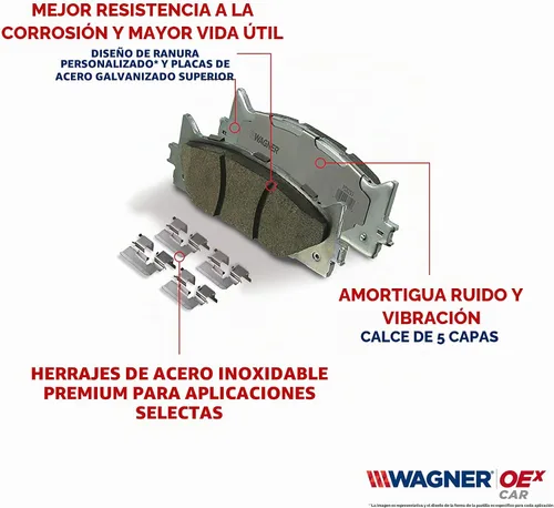 Vista 6 de Wagner Brake OEX OEX1035 - Juego de pastillas de freno de disco de cerámica prémium