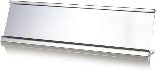 Vista 11 de Soporte de aluminio para placa de identificación de escritorio de oficina de 2 x 8 pulgadas (negro mate) 1 paquete