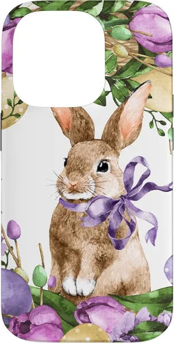 Vista 17 de Floral Easter Bunny Wreath Decor for Women Cute Easter Day Case for iPhone 17