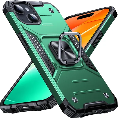Vista 55 de Anqrp Funda resistente para iPhone 6/7/8/SE/SE2 con soporte de anillo mejorado y agarre, grado militar, a prueba de golpes, resistente y robusta
