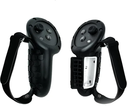 Vista 7 de Controller Grip Cover for Quest 3 Accessories Silicone Grips Strap Cover Protector with Knuckle Straps (Black)
