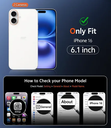 Vista 2 de FNTCASE - Funda magnética para iPhone 16, color negro transparente claro negro