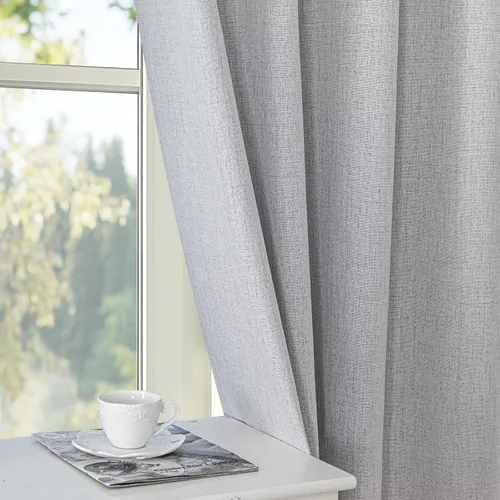 Vista 5 de Cortinas 100% opacas para sala de estar, juego de 2 paneles de 96 pulgadas, bloqueo de luz, pestaña trasera y bolsillo para barra, cortinas