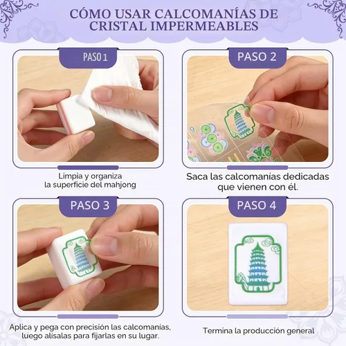 Vista 7 de American Mahjong - Juego de azulejos para amantes de Mah Jong Morado pálido