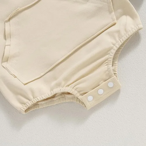Vista 12 de Mameluco de manga larga con bloques de color para bebé, niño, niña, con bolsillo, cuello redondo, sudadera básica para otoño e invierno