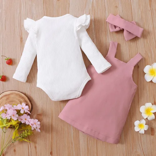 Vista 3 de PATPAT Baby Girl Christmas Outfits Skirts Set Xmas Clothes My 1st Christmas Romper TopSuspender SkirtHeadband 0-18 Months