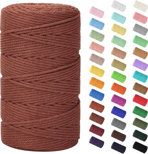 Vista 94 de Cuerda de macramé de 0.079 in x 220 yardas (656 pies), cuerda de algodón natural para colgar en la pared, ganchos de plantas, manualidades Verde