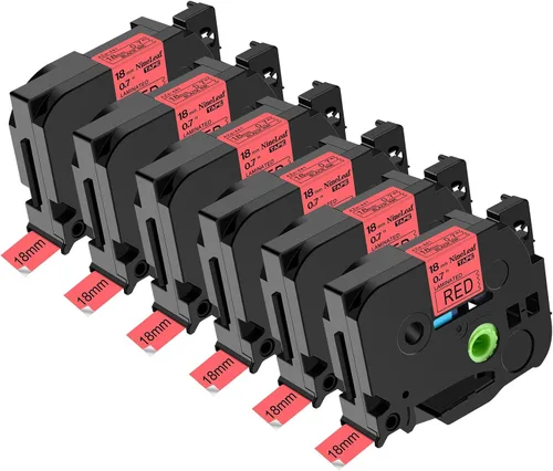Vista 24 de NineLeaf Paquete de 6 cintas de etiquetas compatibles con Brother TZ TZe TZe-531 TZe531 TZ-531 TZ531 0.472 in 1/2 pulgadas, negro sobre azul