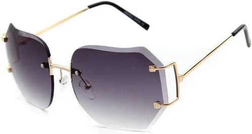 Vista 10 de lentes de sol sin montura de tamaño grande con lentes transparentes para mujer.