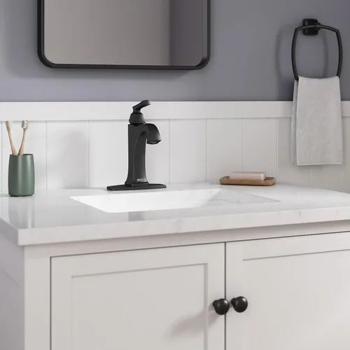 Vista 4 de American Standard 7426101.243 Belmeade - Grifo de baño monomando, 1.2 GPM, negro mate