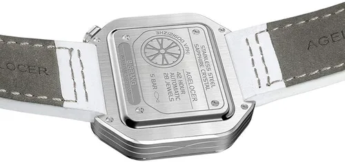 Vista 5 de AGELOCER Reloj analógico de acero inoxidable para hombre diseño mecánico automático de lujo de cuero y a la moda
