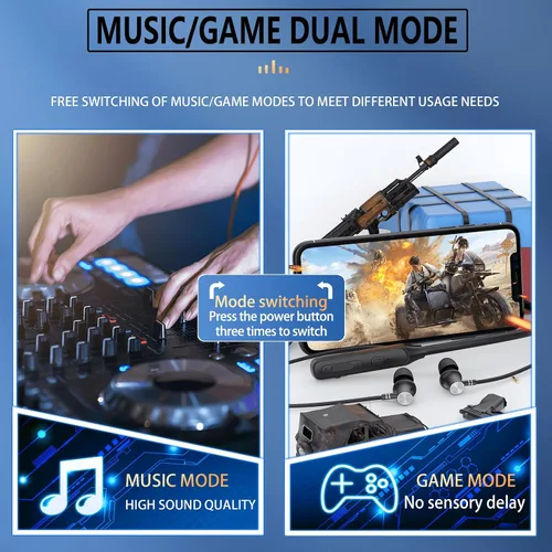 Vista 8 de LANDIBO Audífonos inalámbricos con banda para el cuello, V5.2 con micrófono, 35 horas de tiempo de reproducción, audífonos Bluetooth con banda