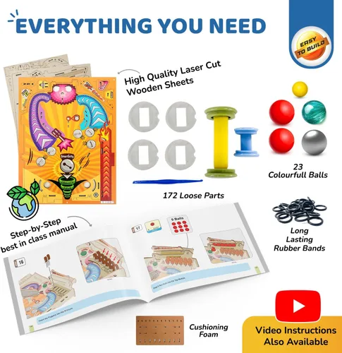 Vista 7 de Smartivity - Máquina de pinball DIY para niños de 8 a 14 años Juego de arcade galardonado globalmente Construye tu propia máquina de pinball