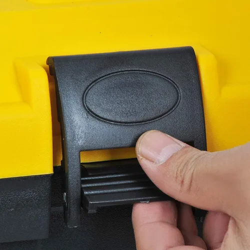 Vista 9 de MEIJIA Caja de almacenamiento portátil de herramientas, organizadores con bandeja desmontable y cubierta superior de almacenamiento disponible