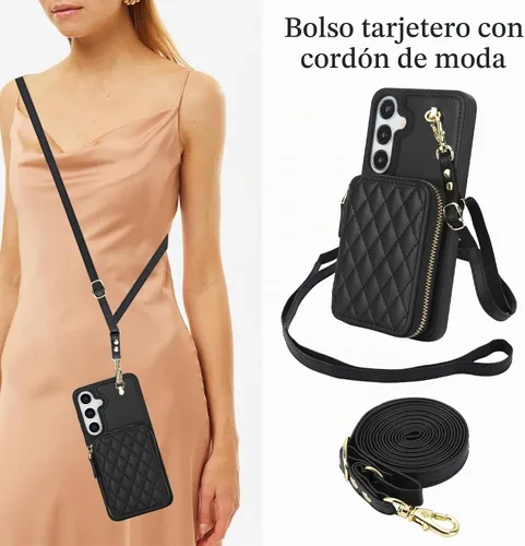 Vista 6 de Asuwish Funda de teléfono para Samsung Galaxy S25 5G Wallet Cell Cover con protector de pantalla de vidrio templado, correa cruzada de muñeca