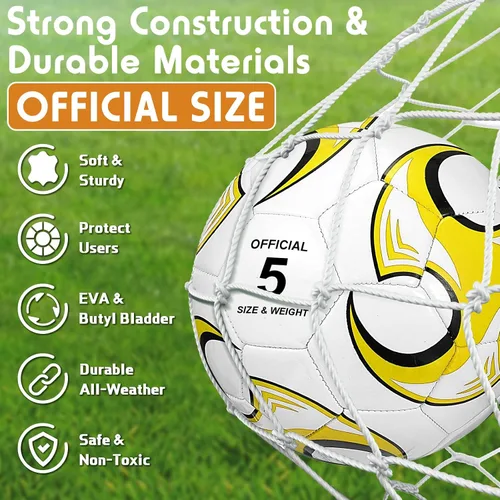 Vista 3 de MiniInflat 12 pelotas de fútbol de tamaño 4 a granel con bomba de fútbol suave para exteriores e interiores para entrenamiento deportivo, juego
